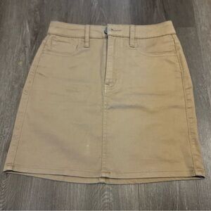 Aeropostale Light Academia Tan, Beige, neutral, Classic High Rise Women's Skirt